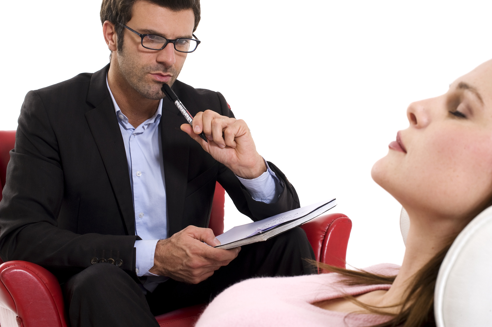 woman by the psychologist